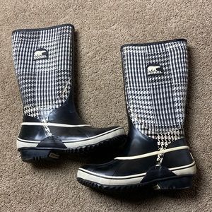 Sorel Sorellington Black & White Tweed Tall Boots